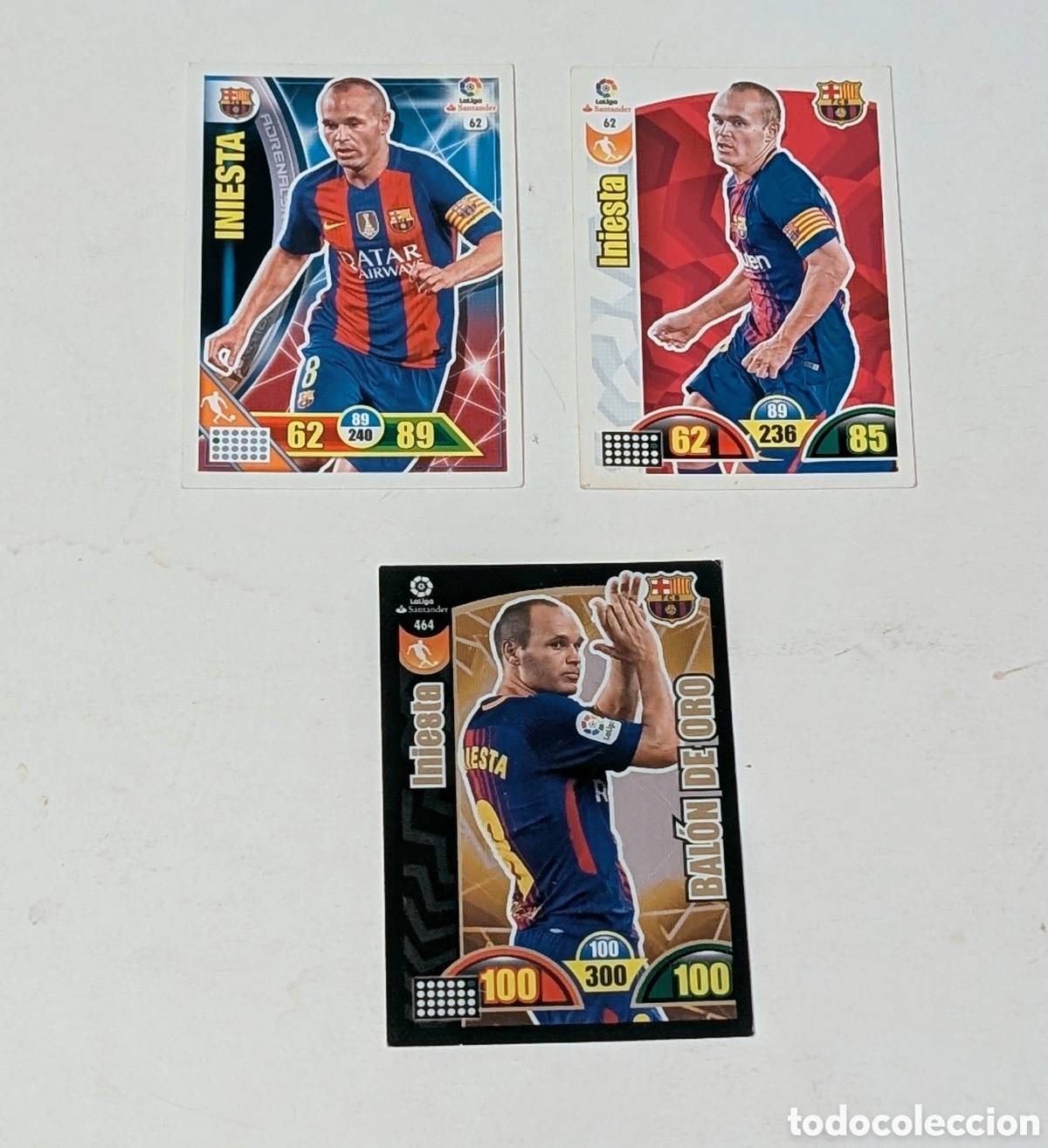 Cromos de f&uacute;tbol: Cromos F&uacute;tbol Adrenalyn XL 2016-2017. 2017-18. Iniesta. F.C.B. Bal&oacute;n de Oro. N&deg;464. Panini