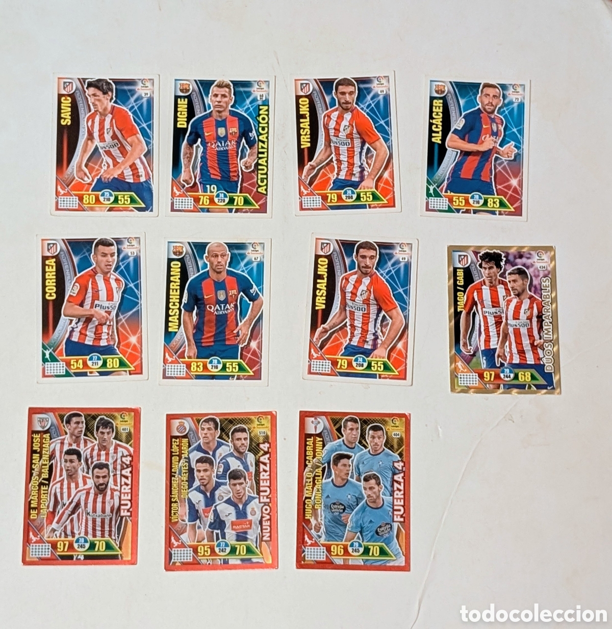 Cromos de f&uacute;tbol: Cromos F&uacute;tbol Adrenalyn XL 2016-2017. Panini. D&uacute;os Imparables, Fuerza 4..