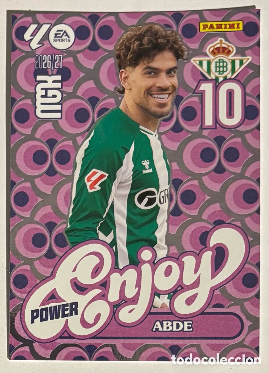 Cromos de f&uacute;tbol: ABDE (REAL BETIS ). CARTA POWER ENJOY PANINI MEGACRACKS MGK 2026/27. #379P.