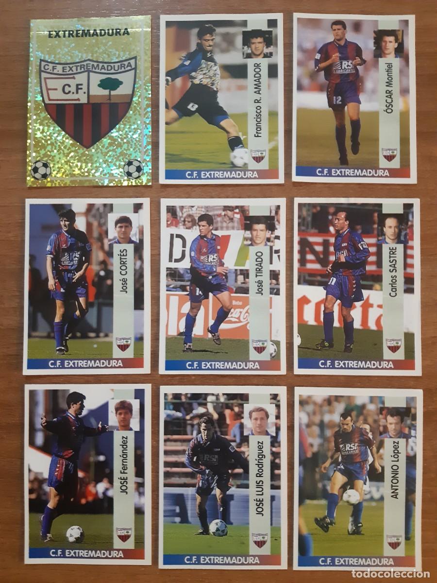 Cromos de f&uacute;tbol: LOTE 9 CROMOS DIFERENTES C.F. EXTREMADURA LIGA 96-97 PANINI. NUNCA PEGADOS, SIN PEGAR