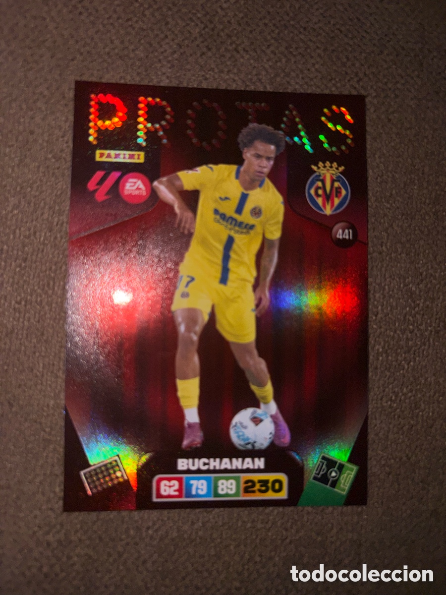 Cromos de f&uacute;tbol: Buchanan Protas n&uacute;mero 441 Del Villarreal cromo adrenalyn XL 25-26 2025-2026