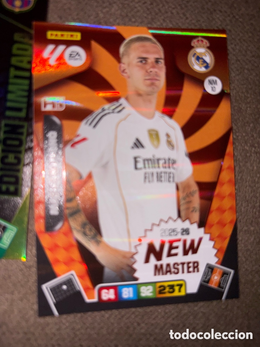 Cromos de f&uacute;tbol: Mastantuono New Master n&uacute;mero 10 del Real Madrid cromo adrenalyn XL 25-26 2025-2026