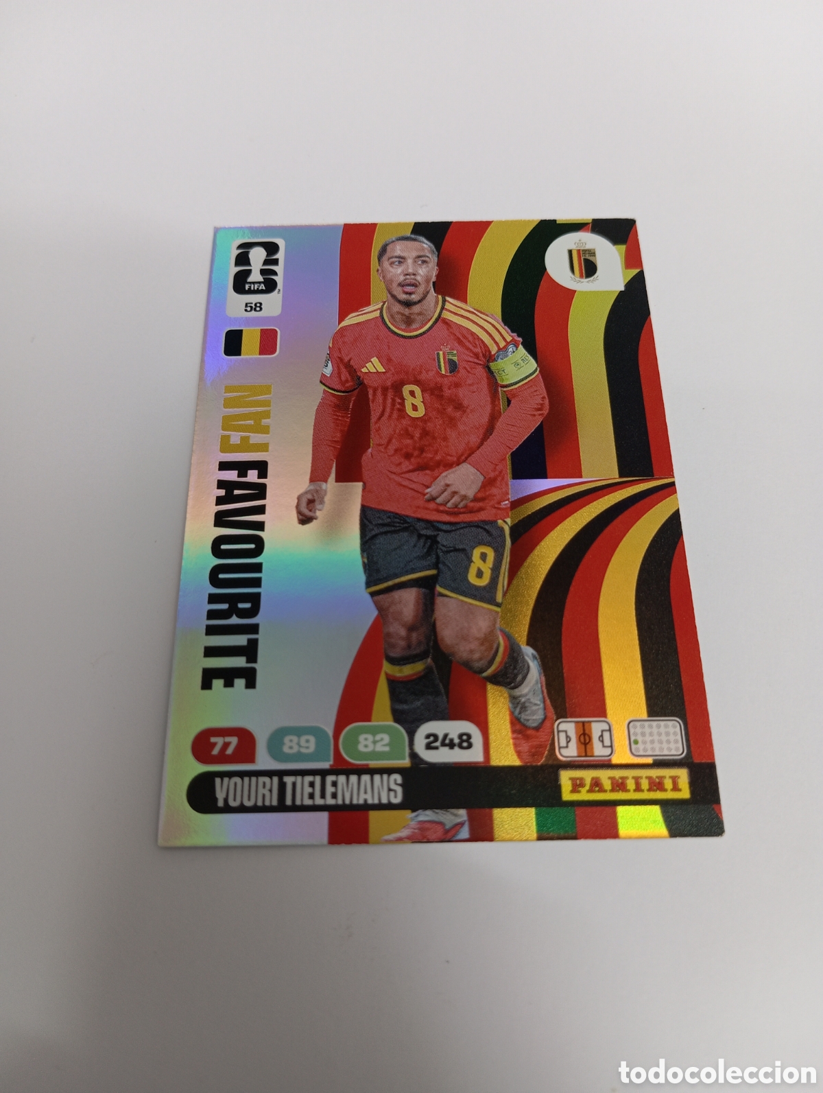 Cromos de f&uacute;tbol: YOURI TIELEMANS 58 FAN FAVOURITE ADRENALYN XL MUNDIAL 2026