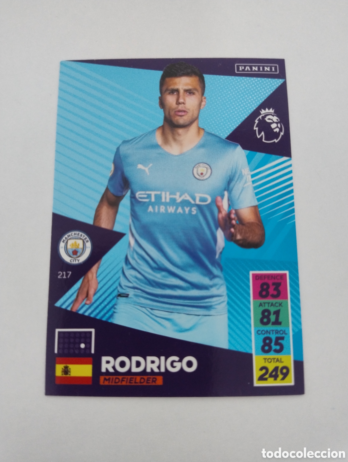 Cromos de f&uacute;tbol: 217 - Rodri - Manchester City - Adrenalyn XL Premier League 2021 - 2022