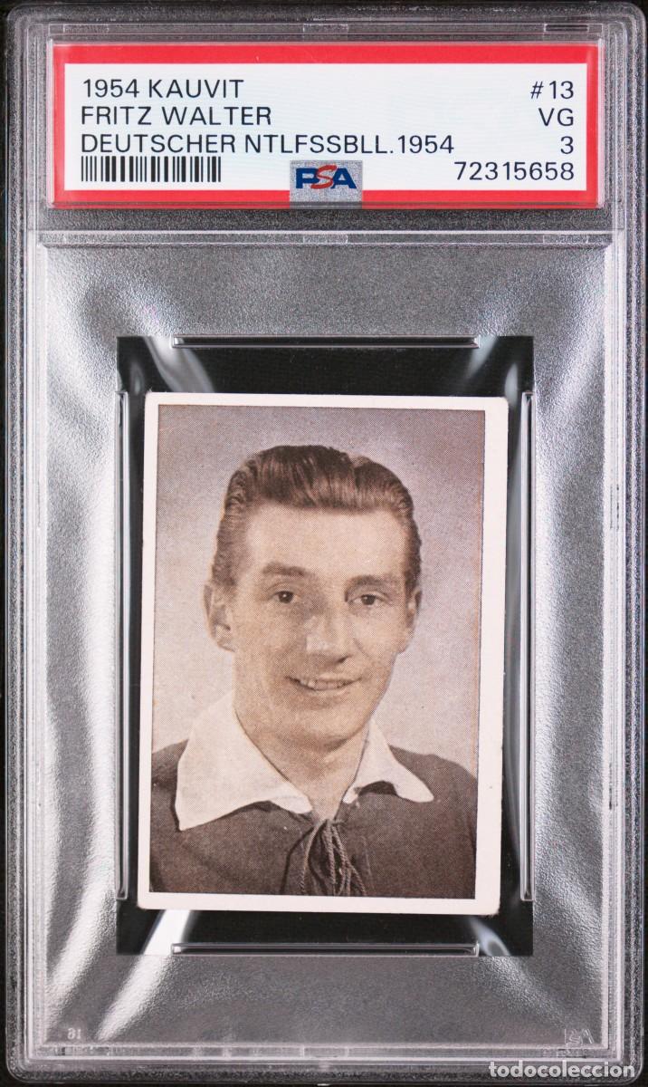 Cromos de f&uacute;tbol: Fritz Walter #13 Kauvit Deutscher National Fusball 1954 PSA 3