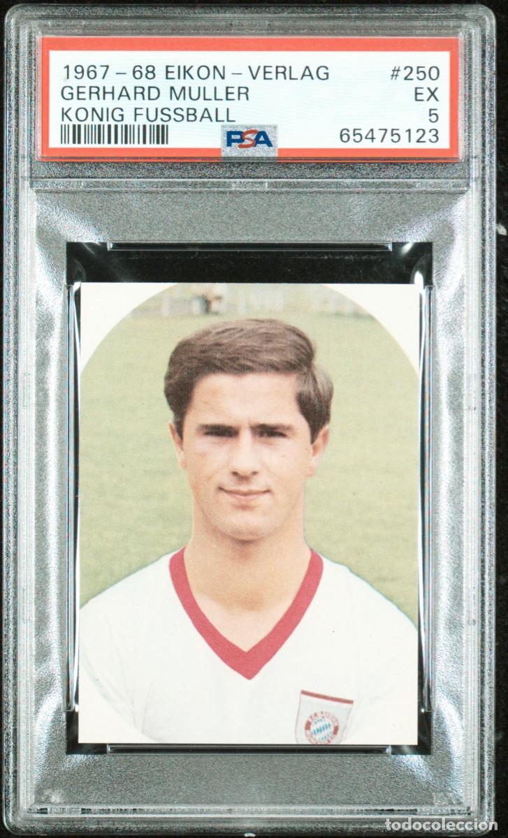 Cromos de f&uacute;tbol: Gerhard Muller #250 Bayern de Munich Eikon Verlag Konig Fussball 1967 68 PSA 5