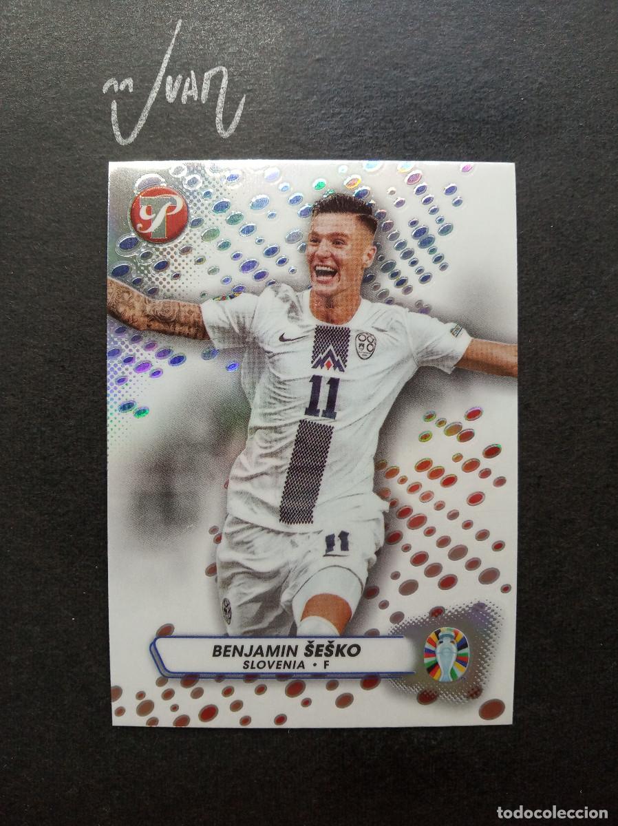 Cromos de f&uacute;tbol: N&ordm; 91 REFRACTOR BENJAMIN SESKO ESLOVENIA MANCHESTER UNITED ⚽ TOPPS &reg; PRISTINE ROAD UEFA EURO 2023 24