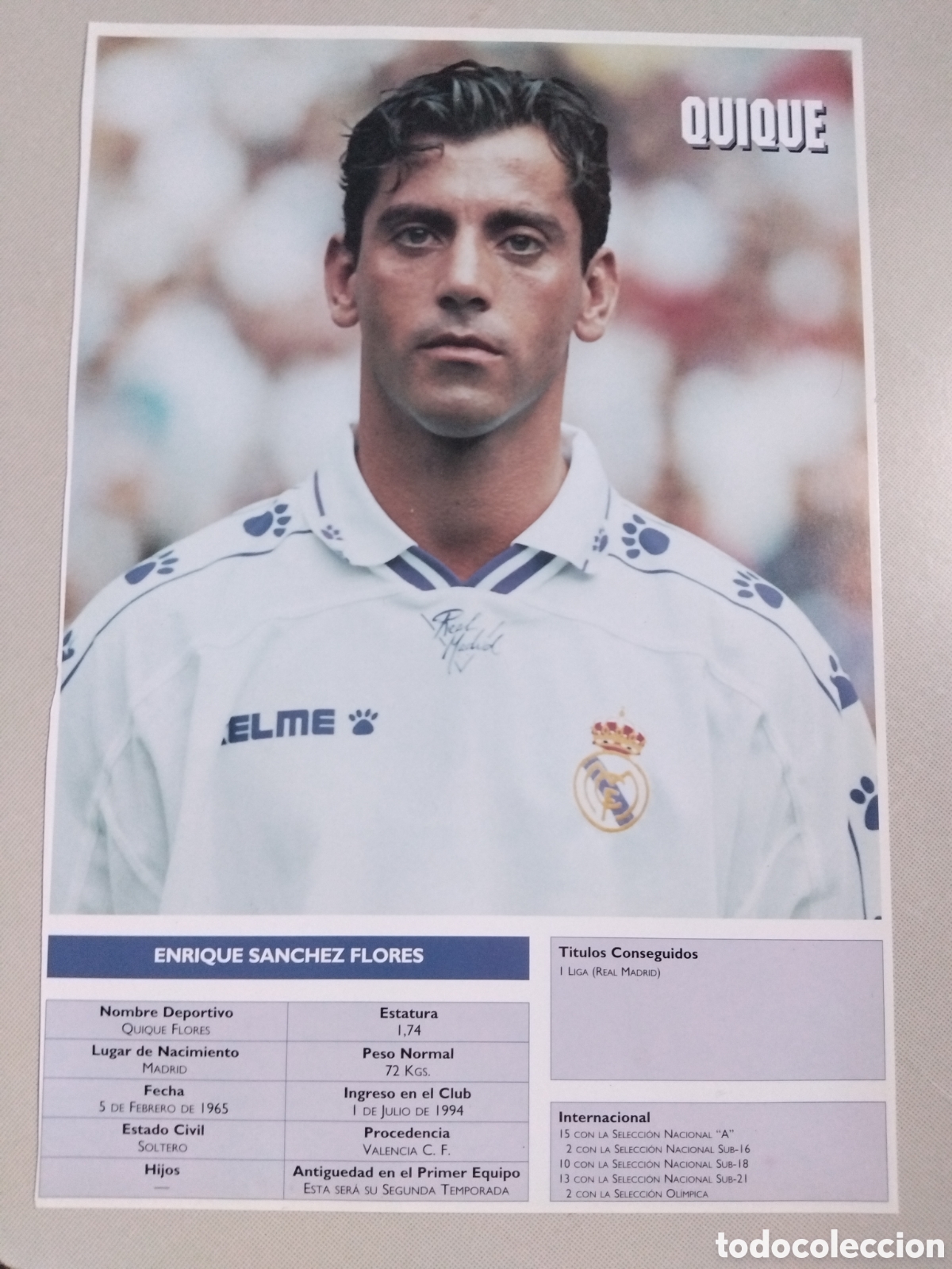 Fu&szlig;ball-Sticker: Gr poster Quique S&aacute;nchez Flores 34x23cm