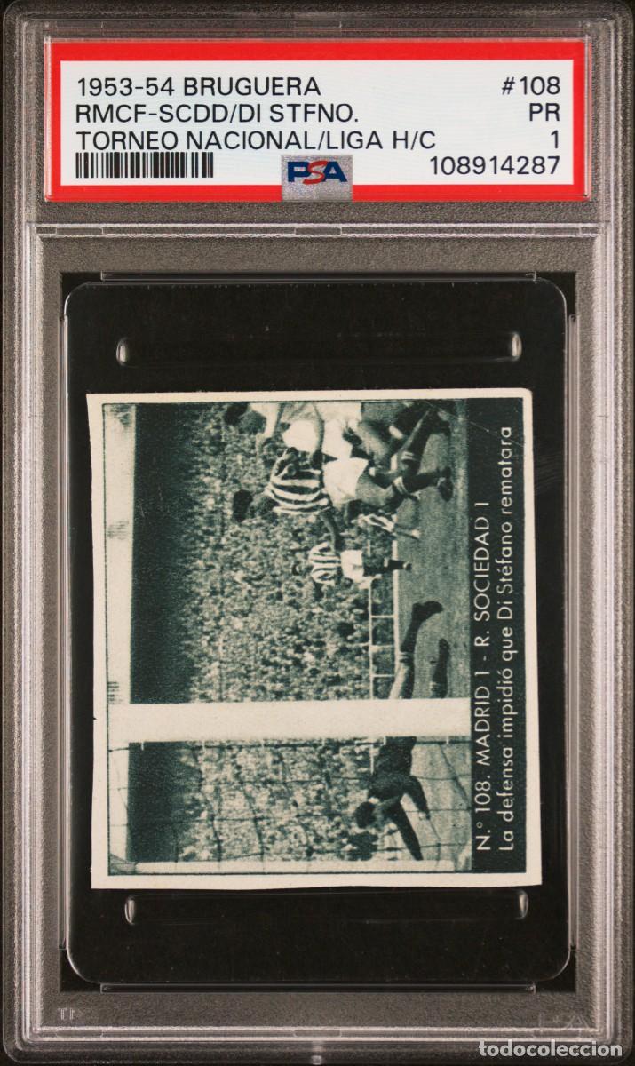 Cromos de f&uacute;tbol: Rookie Alfredo Di Estefano #108 Bruguera Torneo Nacional Liga 1953 54 Psa 1