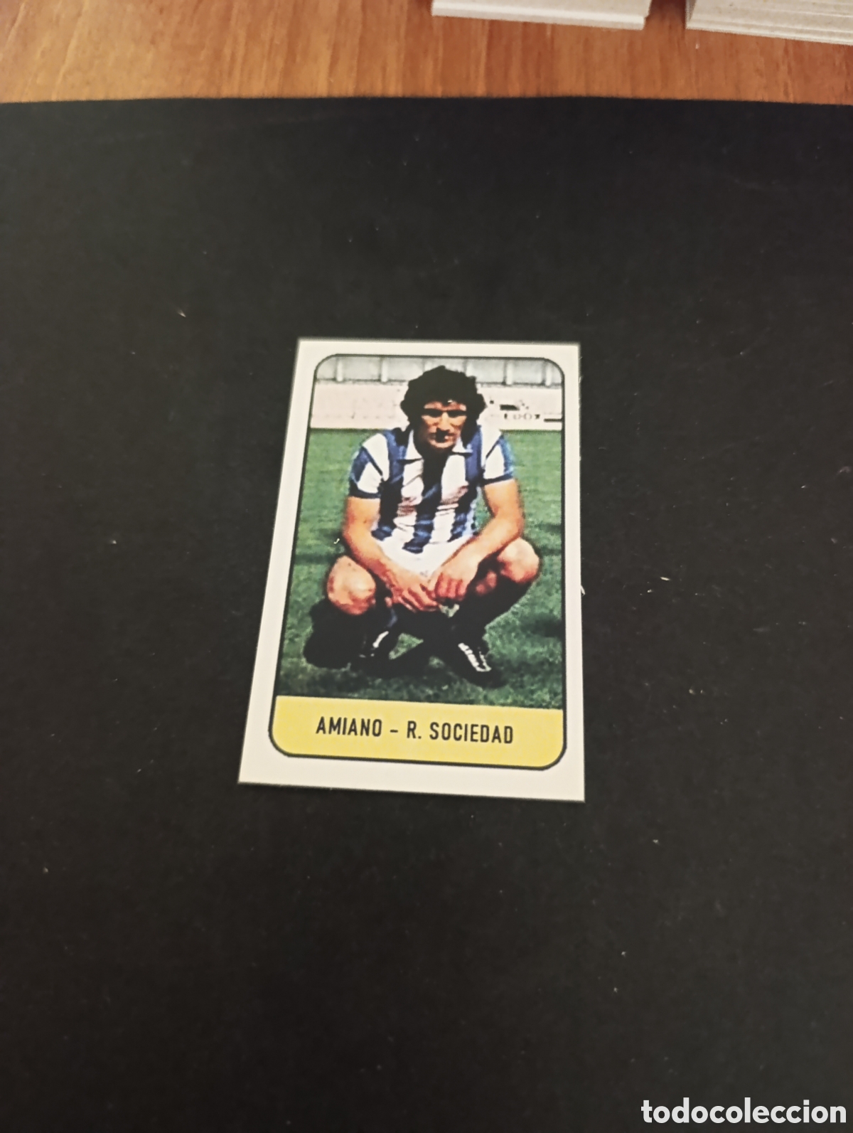 Cromos de f&uacute;tbol: Cromo Amiano Real Sociedad Liga Este 78 79, ampliaci&oacute;n de la colecci&oacute;n.