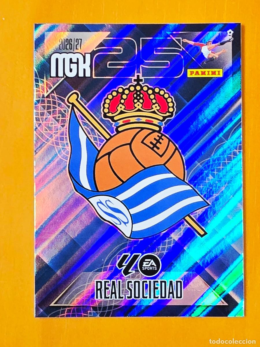 Cromos de f&uacute;tbol: 307 Escudo Real Sociedad, Panini Megacracks MGK 2026 2027 26 27