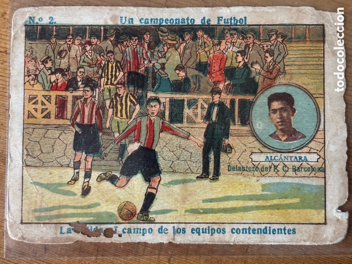 Cromos de Futebol: Cromo, un campeonato de f&uacute;tbol Alc&aacute;ntara, Barcelona, chocolates