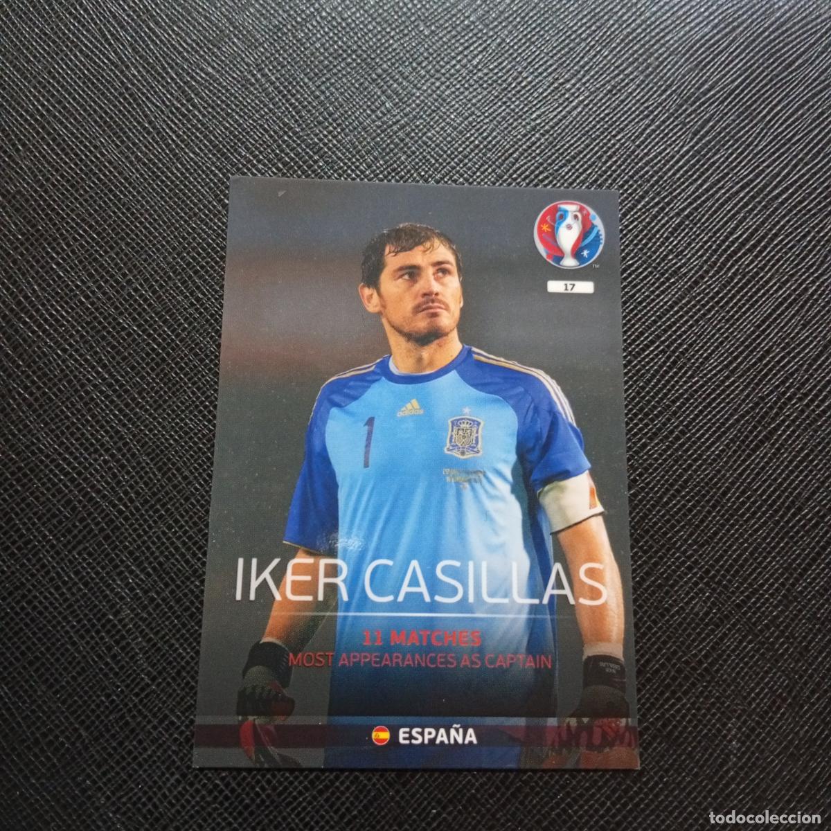 Cromos de f&uacute;tbol: 17 IKER CASILLAS ESPA&Ntilde;A PANINI ADRENALYN FRANCIA EURO 2016 EUROCOPA CROMO FUTBOL 16 - A58 PG127