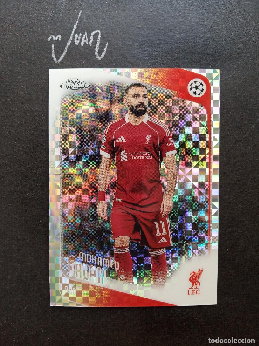 Cromos de f&uacute;tbol: N&ordm; 136 PARALELA X-FRACTOR MOHAMED SALAH LIVERPOOL ⚽ TOPPS &reg; CHROME UCC UEFA 2025 2026 25 26 NUEVO