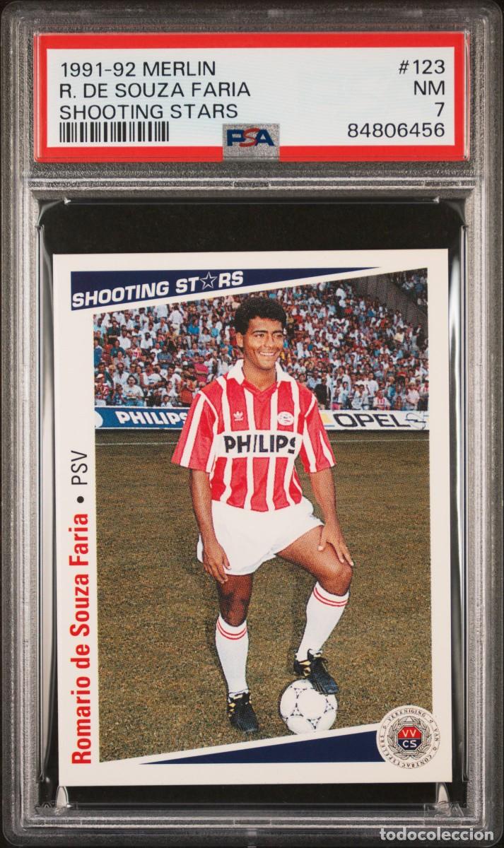 Cartes &agrave; collectionner de Football: Romario #123 PSV Eindhoven Merlin Shooting Stars 1991 92 PSA 7