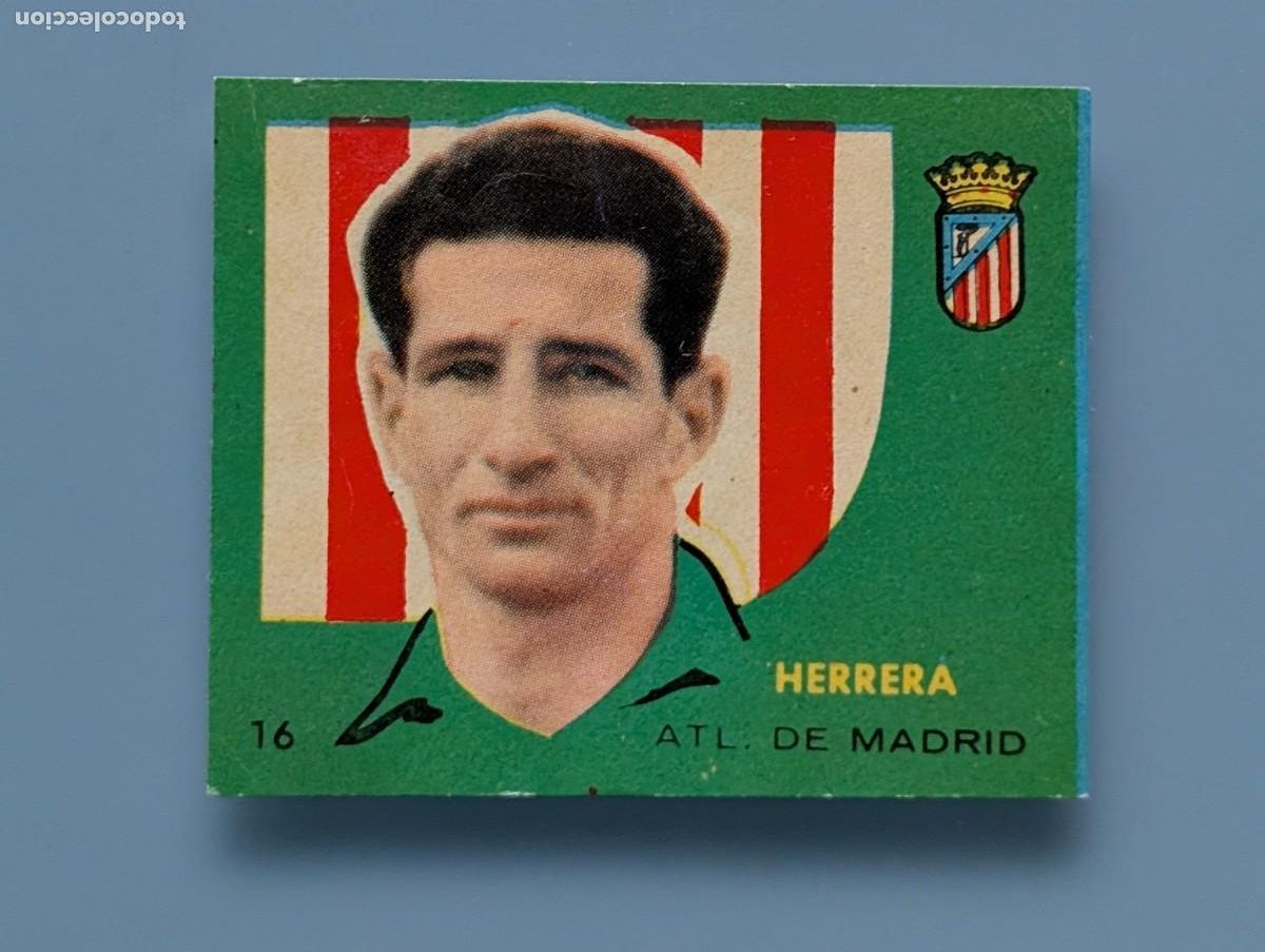 Cromos de f&uacute;tbol: RARO CROMO CARD HERRERA ATLETICO MADRID 1958 1959 CAMPEONES BRUGUERA FOOTBALL FUTBOL PUNTAS PERFECTA