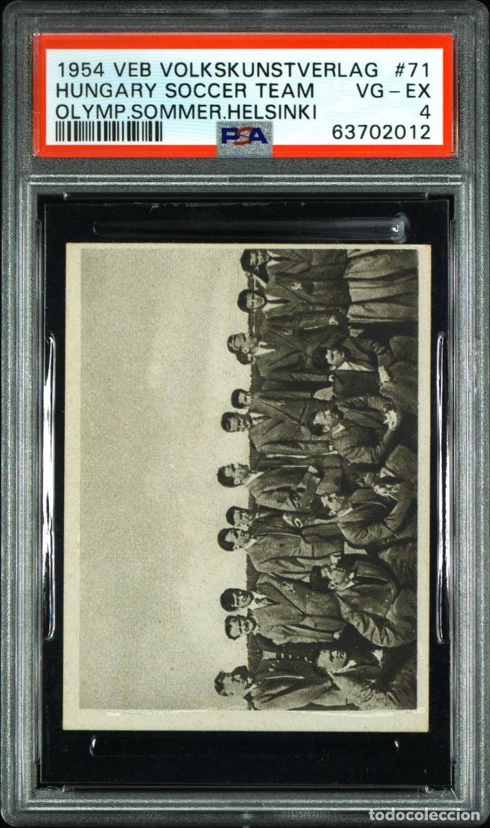 Cromos de f&uacute;tbol: Puskas Rookie 71 Hungary Soccer Team Olympische Sommerspiele Helsinki 1954 Psa 4