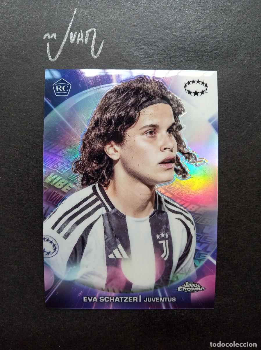 Cromos de f&uacute;tbol: VB 28 VIBE ROOKIE EVA SCHATZER JUVENTUS ⚽ TOPPS &reg; CHROME WOMEN CHAMPIONS 2024 2025 24 25 NUEVO