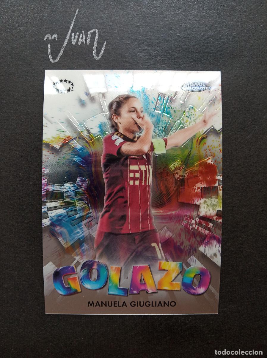 Cromos de f&uacute;tbol: G 6 GOLAZO MANUELA GIUGLIANO AS ROMA ITALIA ITALY ⚽ TOPPS &reg; CHROME WOMEN CHAMPIONS 2024 2025 24 25