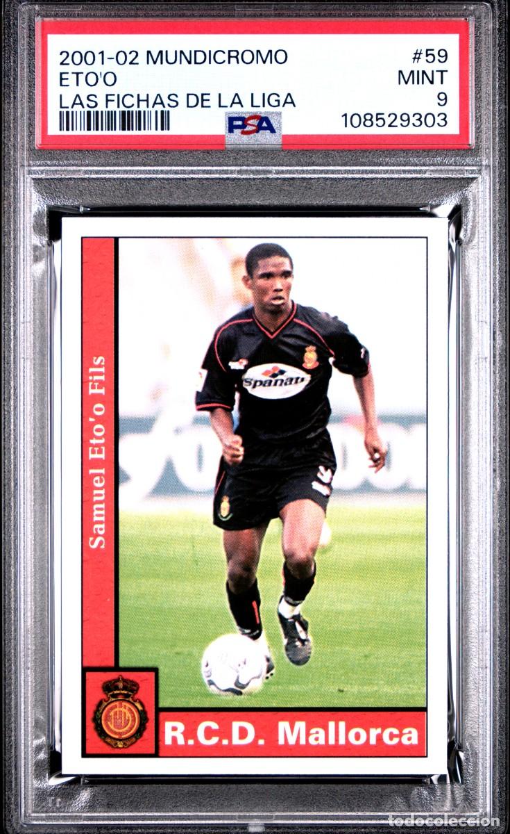 Cromos de f&uacute;tbol: Etoo #59 Mallorca Mundicromo Fichas de La Liga 2001 02 Psa 9