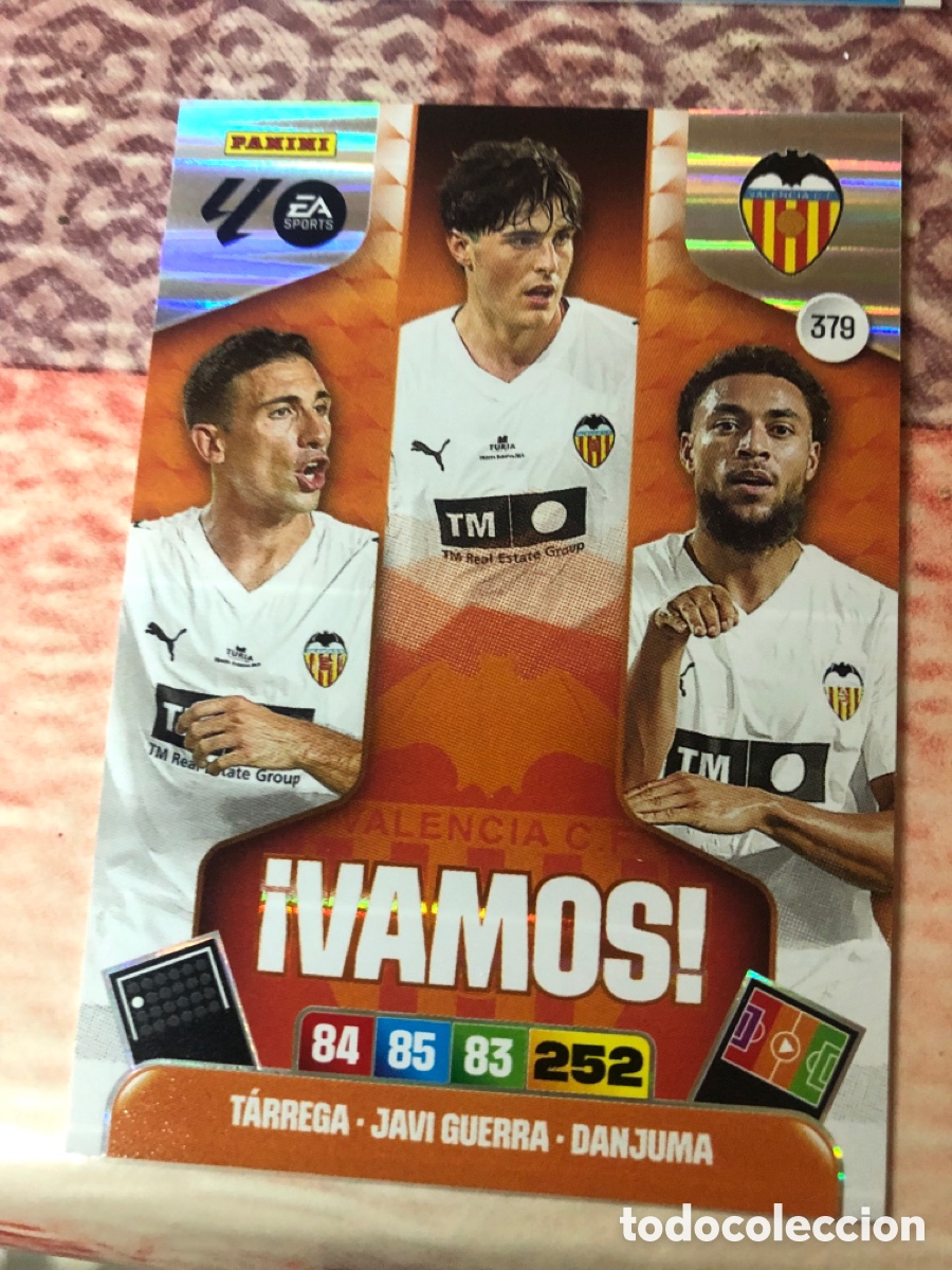 Cromos de f&uacute;tbol: 379 TARREGA JAVI GUERRA DANJUMA VALENCIA VAMOS ⚽ LIGA ADRENALYN XL 2025 2026 25 26 ⚽