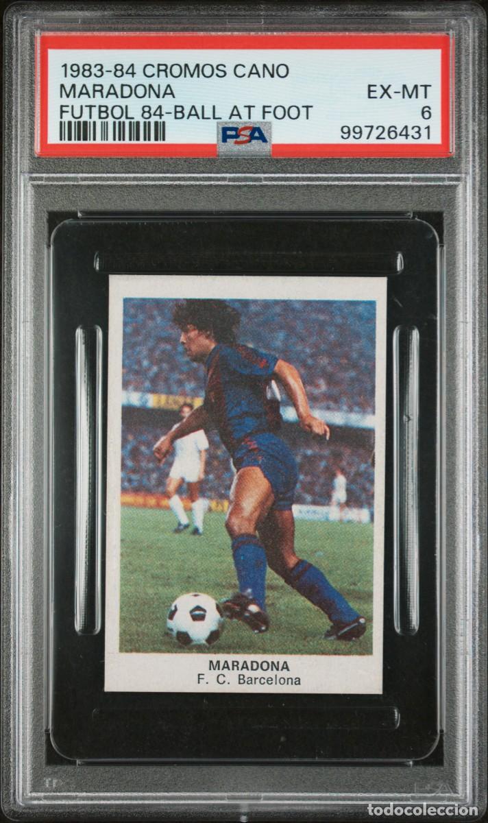 Cromos de f&uacute;tbol: Diego Maradona Cromos Cano Futbol 84 Cropan Ball At Foot 1983 84 PSA 6