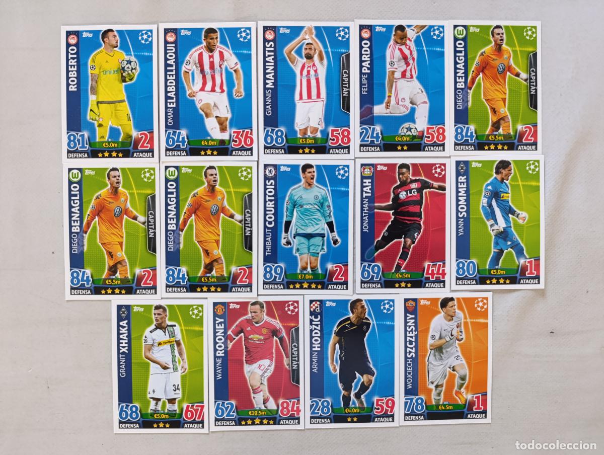 Cromos de f&uacute;tbol: LOTE 14 CARDS UEFA CHAMPIONS LEAGUE 2015 2016 - TOPPS MATCH ATTAX TRADING CARD GAME (Q7D)