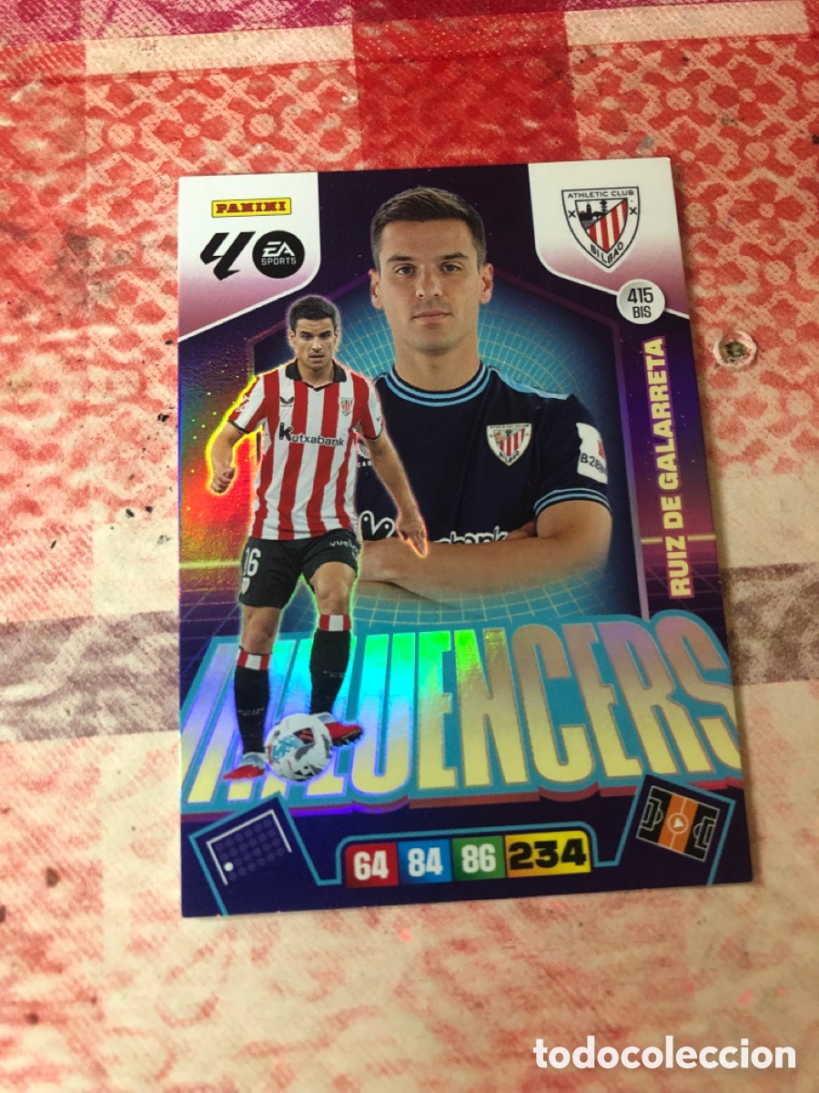 Cromos de f&uacute;tbol: Ruiz de Galarreta Influencers n&uacute;mero 415 Bis del Athletic de Bilbao adrenalyn XL 25-26-2025-2026