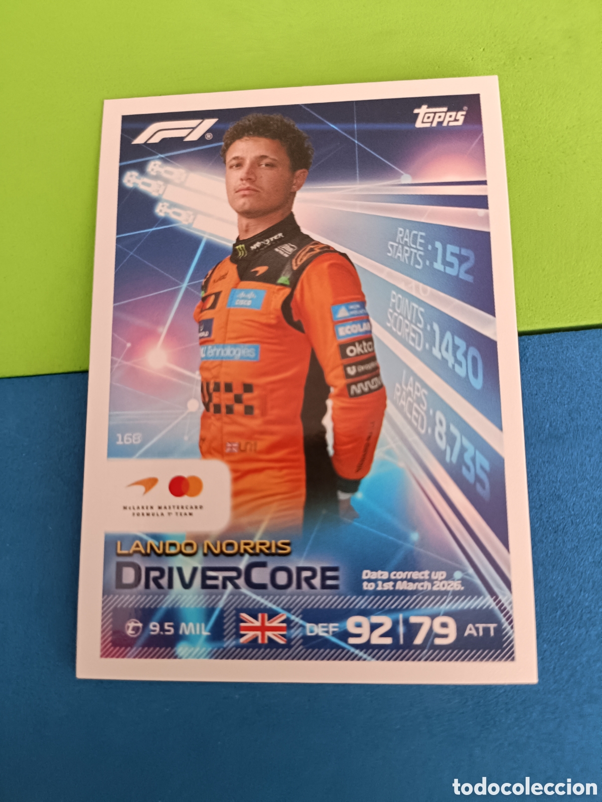 Fu&szlig;ball-Sticker: Topps Turbo Attax F&oacute;rmula uno F1 2026 - 168 Norris