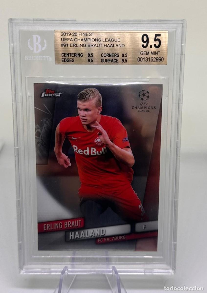 Cromos de f&uacute;tbol: Rookie Erling Haaland #91 FC Salzburg Topps Finest 2019 20 Beckett 9.5