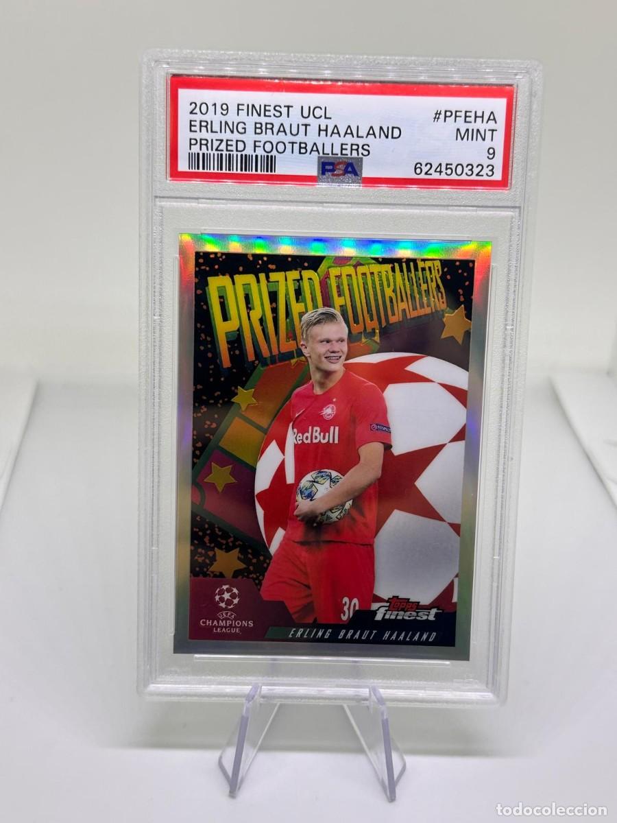 Cromos de f&uacute;tbol: Rookie Haaland #PFEHA FC Salzburg Topps Finest Prized Footballers 2019 20 PSA 9