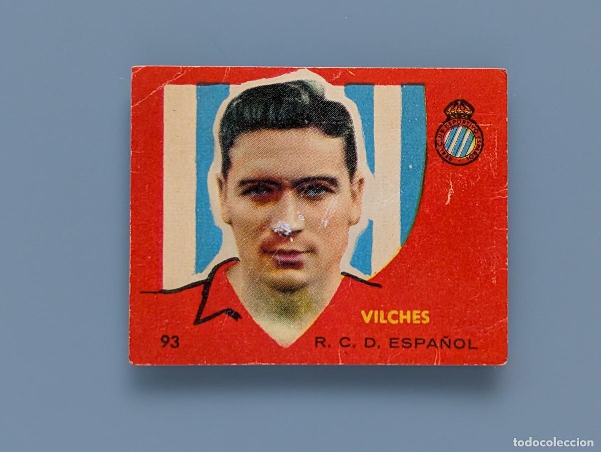 Cromos de f&uacute;tbol: RARO CROMO FUTBOL VILCHES N&ordm; 93 RCD ESPA&Ntilde;OL BARCELONA BRUGUERA CAMPEONES LIGA 1958 1959 1958-59