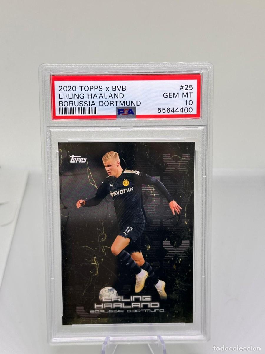 Cromos de f&uacute;tbol: Erling Haaland #25 Topps X Borussia Dortmund 2020 Psa 10