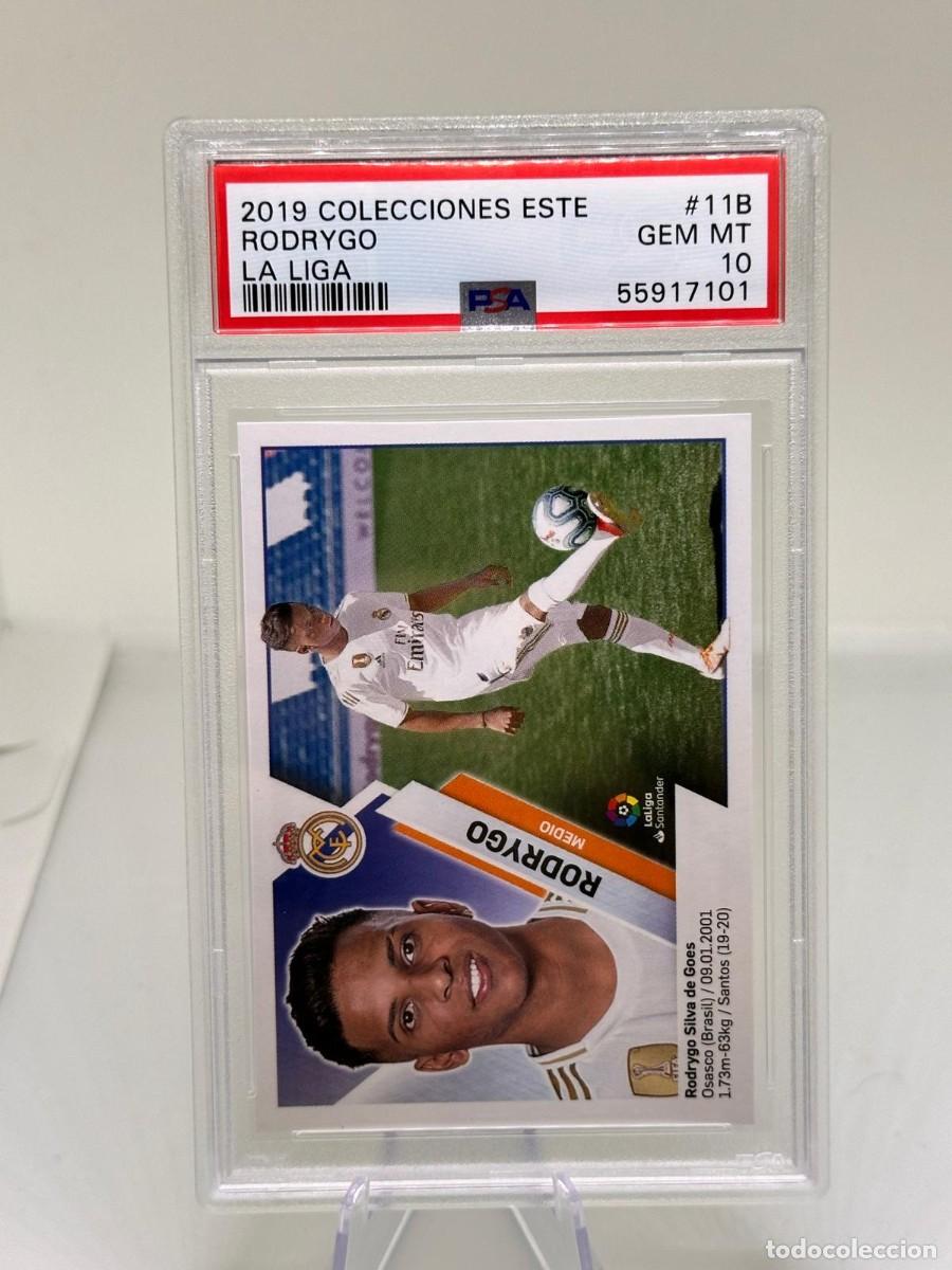 Football Stickers: Rookie Rodrygo #11B Real Madrid Panini Liga Este 2019 20 PSA 10