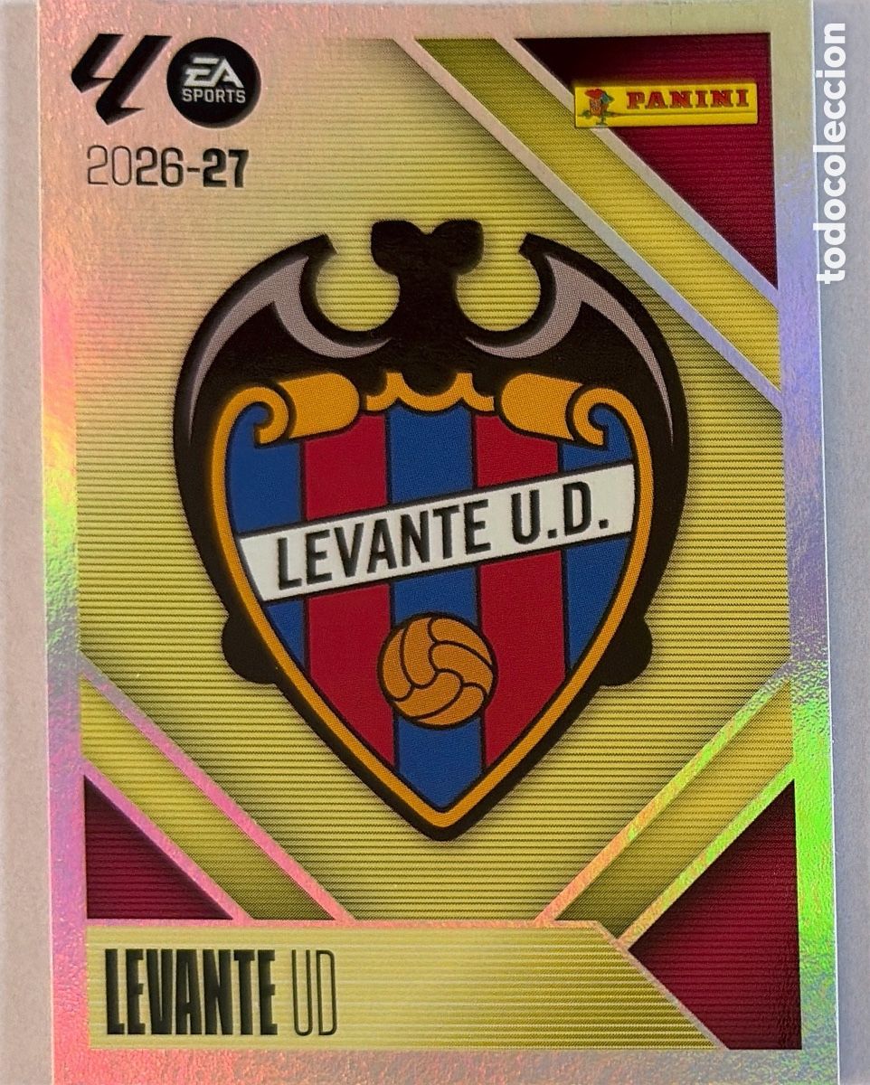 Cromos de f&uacute;tbol: 1.- Escudo (LEVANTE) - COLECCIONES ESTE 2026/27 (PANINI)