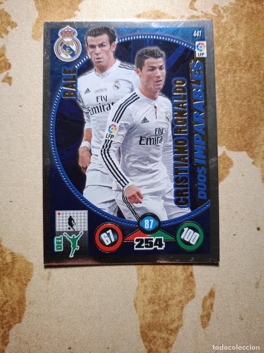 Cromos de f&uacute;tbol: D&Uacute;OS IMPARABLES 441 CRISTIANO RONALDO / BALE Adrenalyn 2014-15