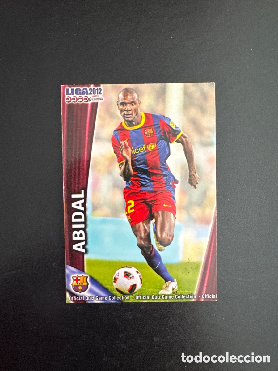 Cromos de f&uacute;tbol: ABIDAL BARCELONA N&Uacute;MERO 9 LAS FICHAS QUIZ DE LA LIGA 2012 MUNDICROMO 2011
