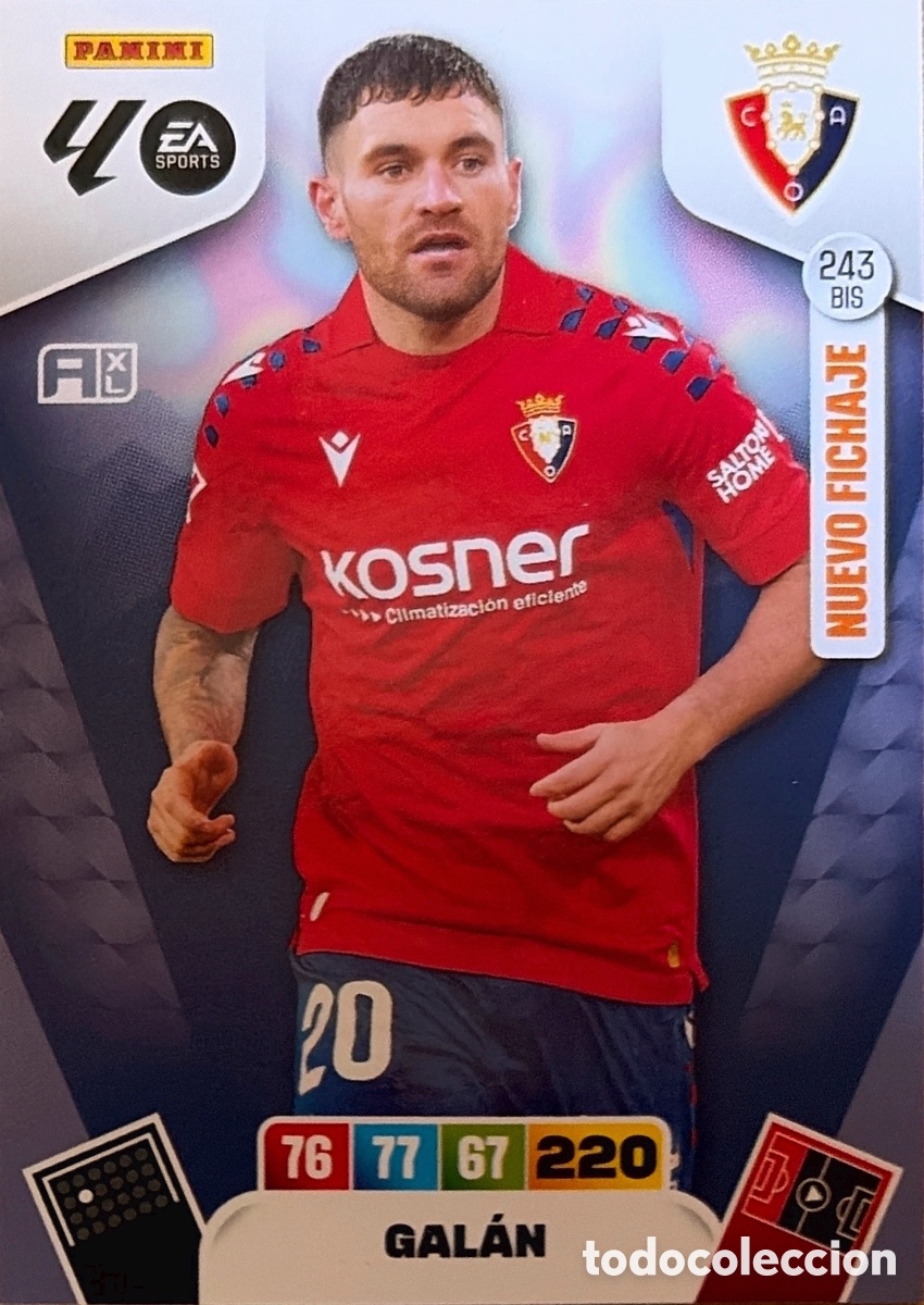 Cartes &agrave; collectionner de Football: 243.BIS- GALAN (OSASUNA) ADRENALYN XL LIGA 2025/26 (PANINI)