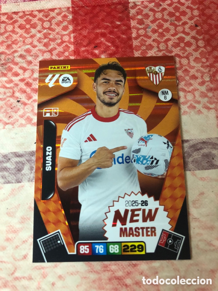 Cromos de f&uacute;tbol: Suazo New Master n&uacute;mero 6 del Sevilla cromo adrenalyn XL 25-26 2025-2026