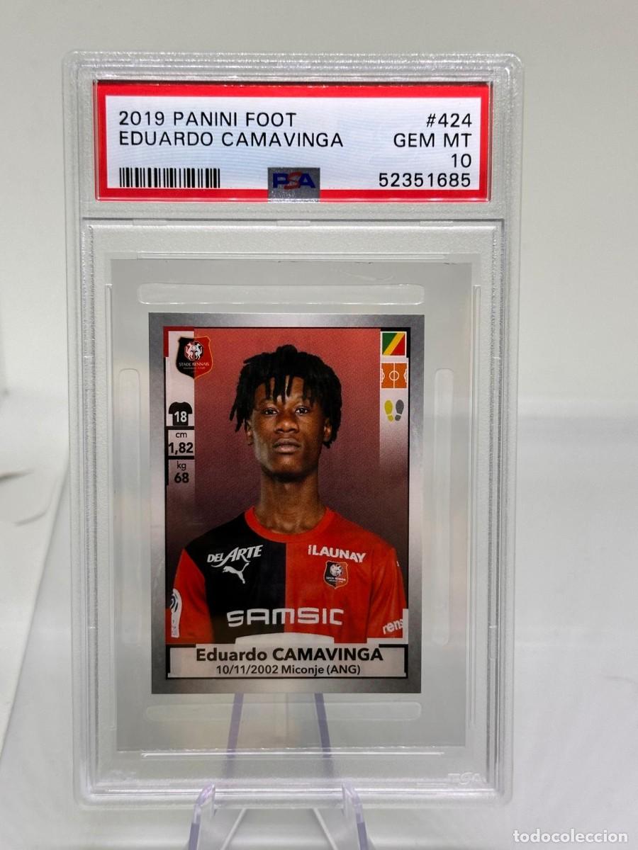 Cromos de f&uacute;tbol: Rookie Camavinga #424 Stade Rennais FC Panini Foot 2019 20 PSA 10