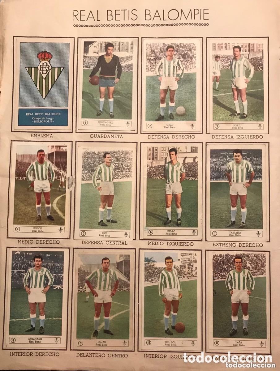 Football Stickers: 12 cromos. Equipo f&uacute;tbol Real Betis Balompi&eacute;. &Aacute;lbum Ferca 1959-60