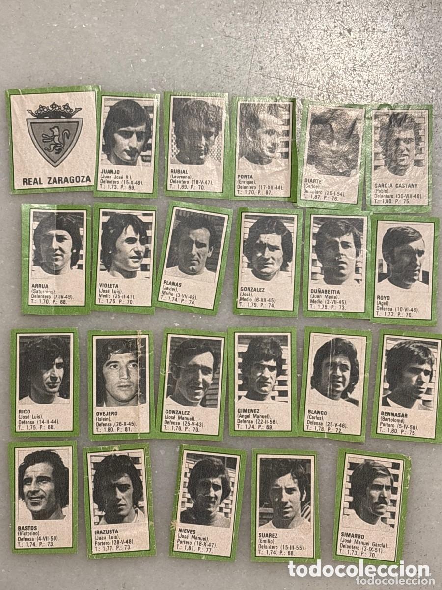 Fu&szlig;ball-Sticker: Cromos f&uacute;tbol equipo completo Real Zaragoza revista actualidad 1975