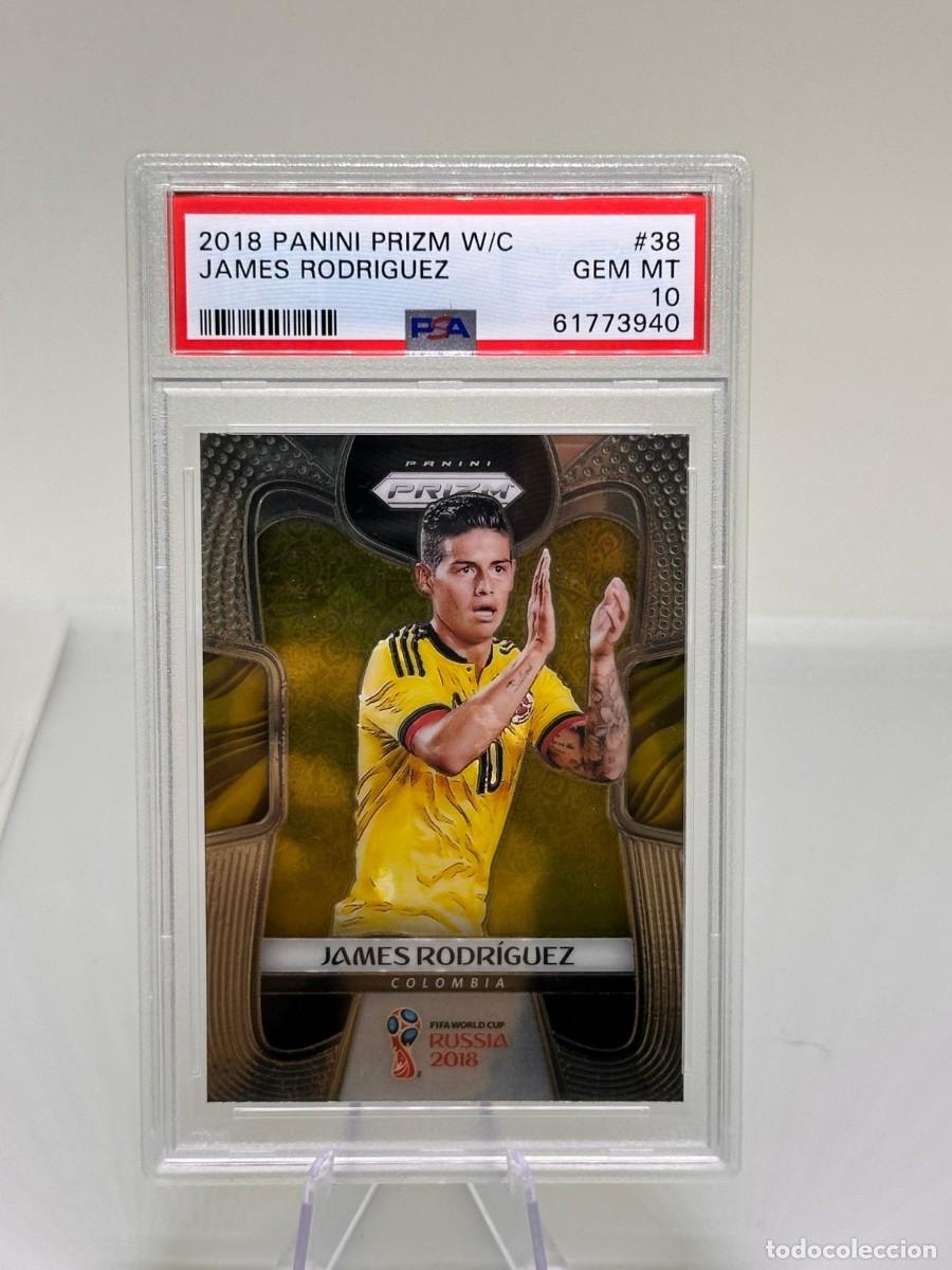 Cromos de f&uacute;tbol: James Rodriguez #38 Colombia Panini World Cup Russia 2018 Lazer Prizm PSA 10
