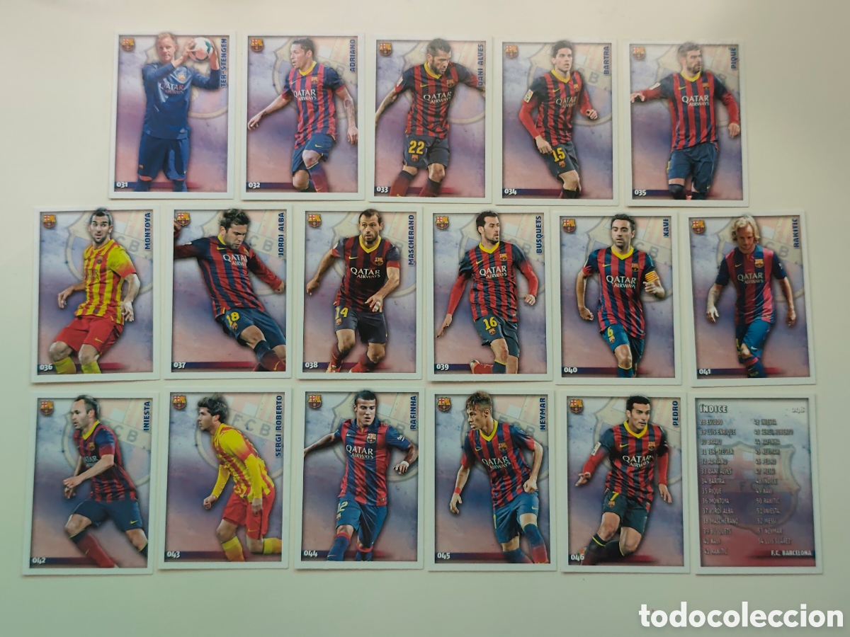 Football Stickers: 17 CARDS FC BARCELONA MUNDICROMO QUIZ GAME LIGA 2015 (14-15)
