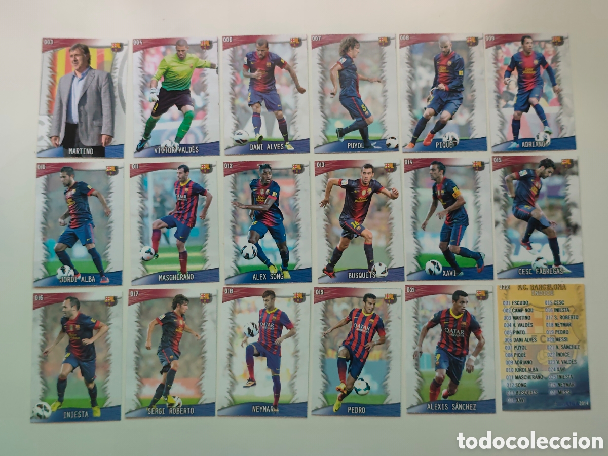 Football Stickers: ROOKIE NEYMAR 18 CARDS FC BARCELONA MUNDICROMO QUIZ GAME LIGA 2014 (13-14)