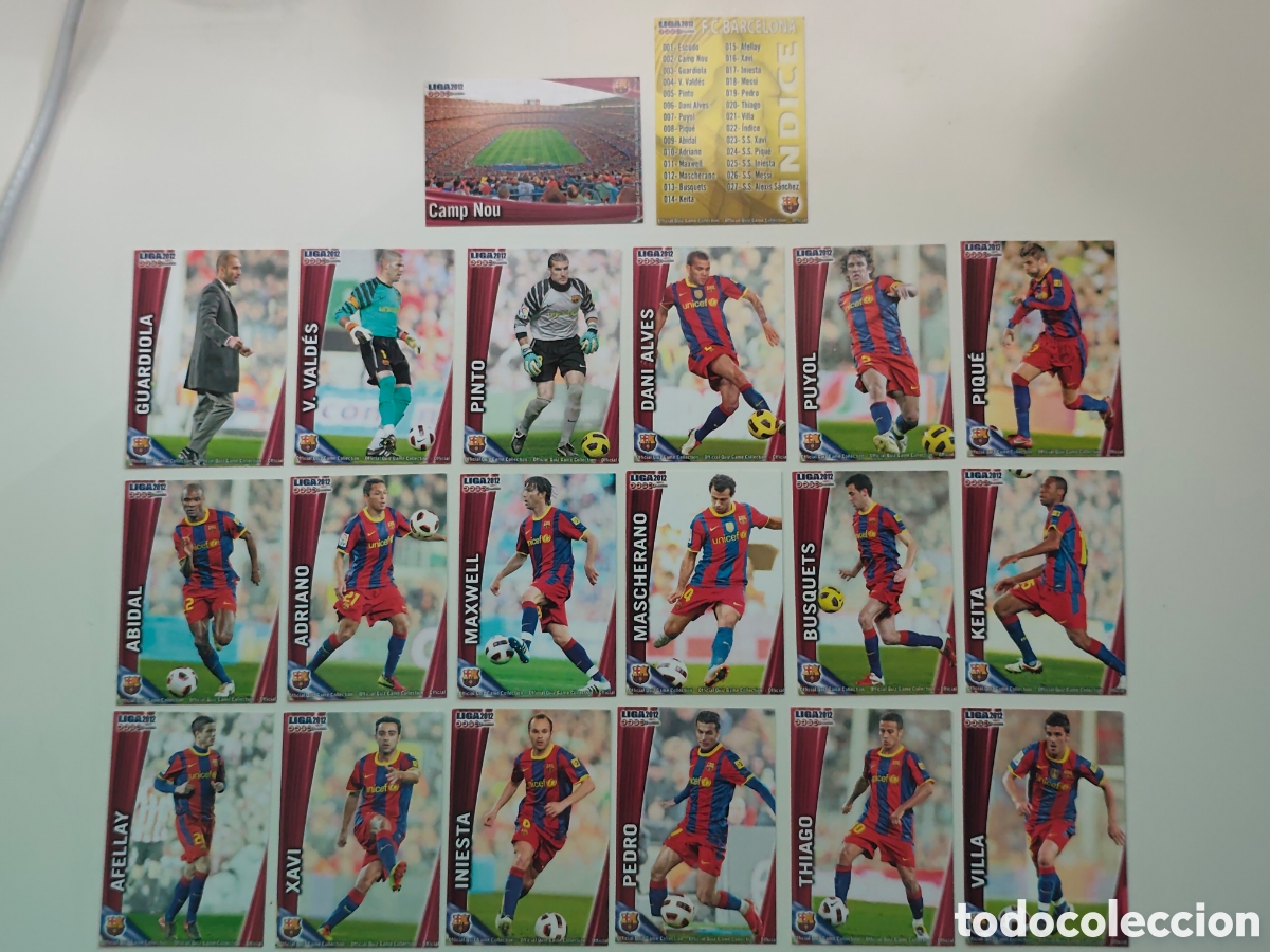 Figurine di Calcio: 20 CARDS FC BARCELONA MUNDICROMO QUIZ GAME LIGA 2012 (11-12)