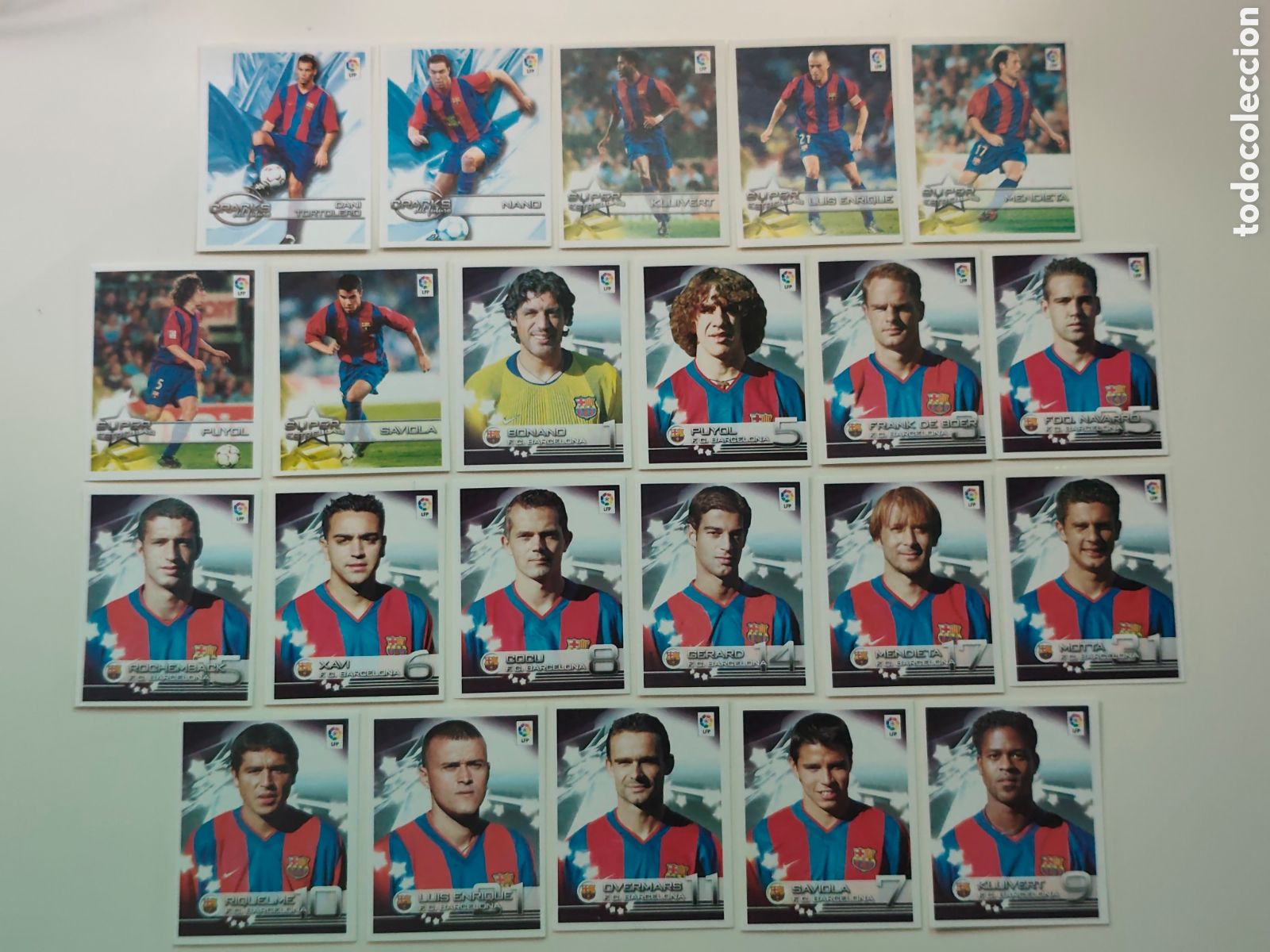 Football Stickers: 22 STICKERS FC BARCELONA SUPERLIGA DE ESTRELLAS 2002 2003 PANINI