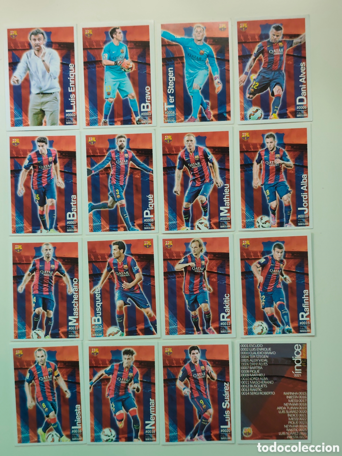 Football Stickers: 16 CARDS FC BARCELONA MUNDICROMO QUIZ GAME LIGA 2016 (15-16)