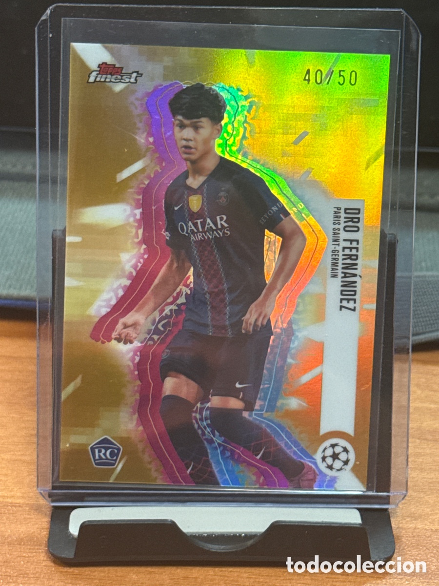 Cartes &agrave; collectionner de Football: Dro Fern&aacute;ndez psg topps finest /50 Gold refractor