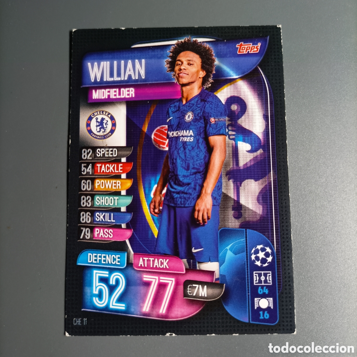 Cromos de f&uacute;tbol: CARTA TOPPS MATCH ATTAX 2019-2020 (CHELSEA FC) №CHE 11. WILLIAN